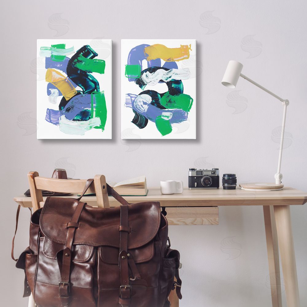 Melissa Wang Vibrant Abstract Tubes  Canvas Wall Art Print in Room