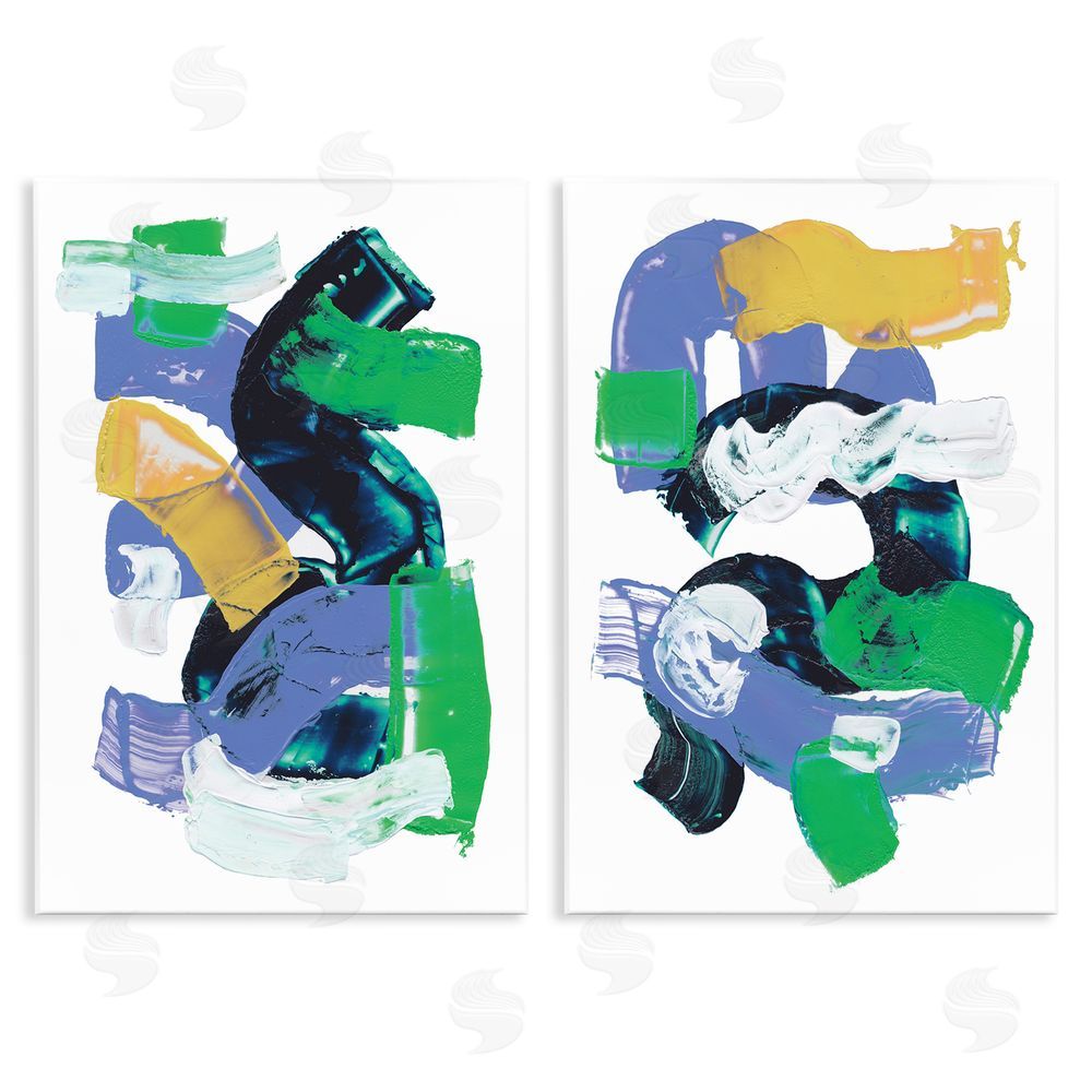 Melissa Wang Vibrant Abstract Tubes  Wooden Wall Plaque Art Print