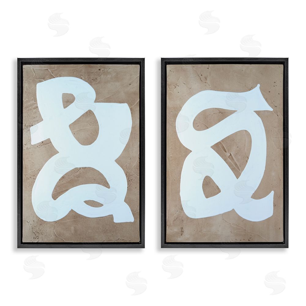 Vanna Lam Abstract Squiggle Line  Black Floating Frame Canvas Wall Art Print