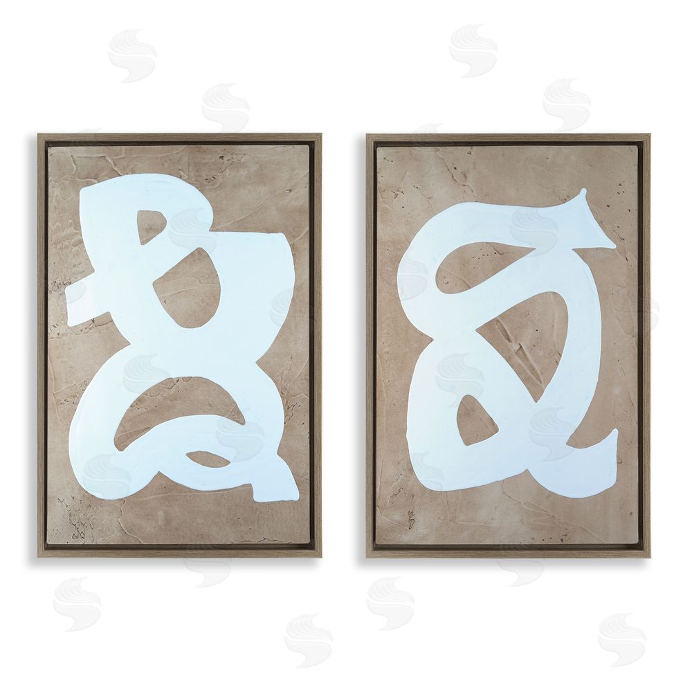 Vanna Lam Abstract Squiggle Line  Brown Floating Frame Canvas Wall Art Print