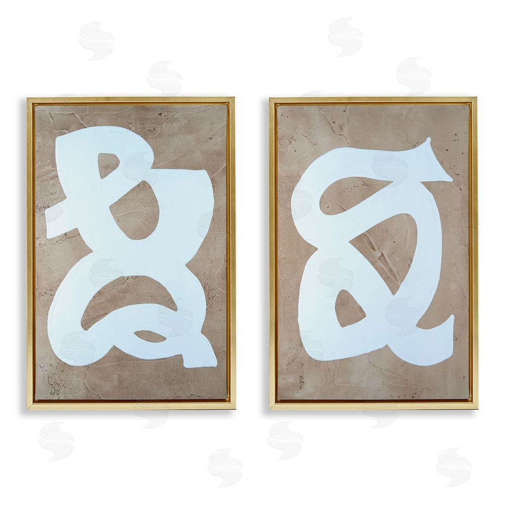 Vanna Lam Abstract Squiggle Line  Gold Floating Frame Canvas Wall Art Print