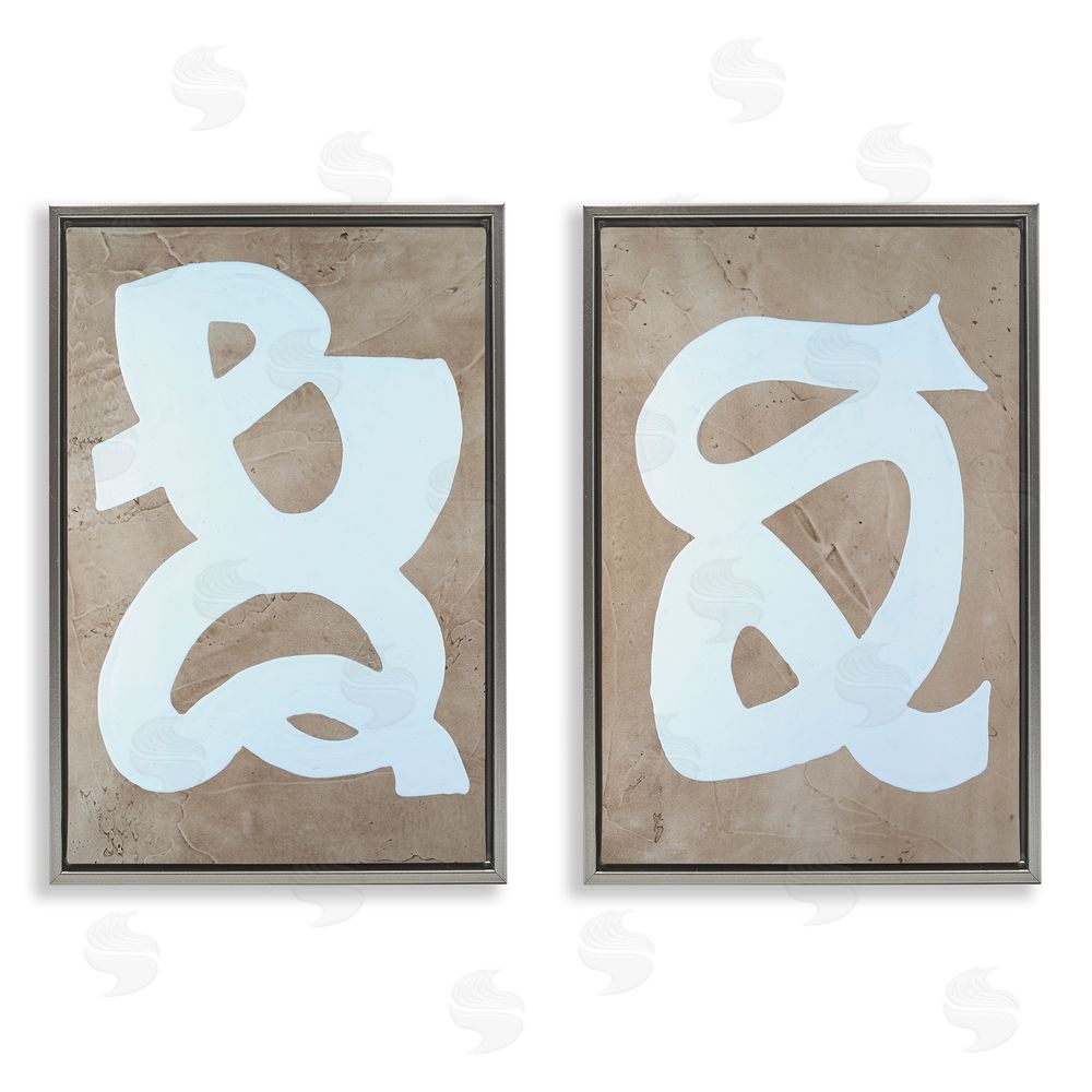 Vanna Lam Abstract Squiggle Line  Gray Floating Frame Canvas Wall Art Print