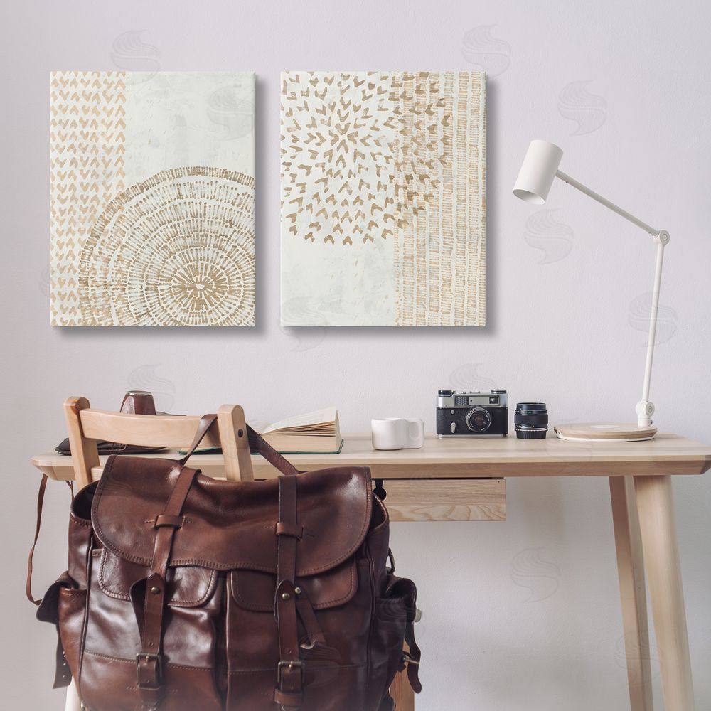 June Erica Vess Abstract Orbs and Stripes Canvas Wall Art Print in Room