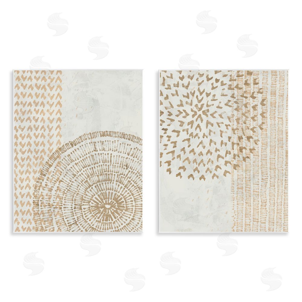 June Erica Vess Abstract Orbs and Stripes Wooden Wall Plaque Art Print