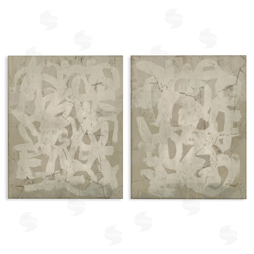 June Erica Vess Beige Neutral Brutalist Style  Canvas Wall Art Print