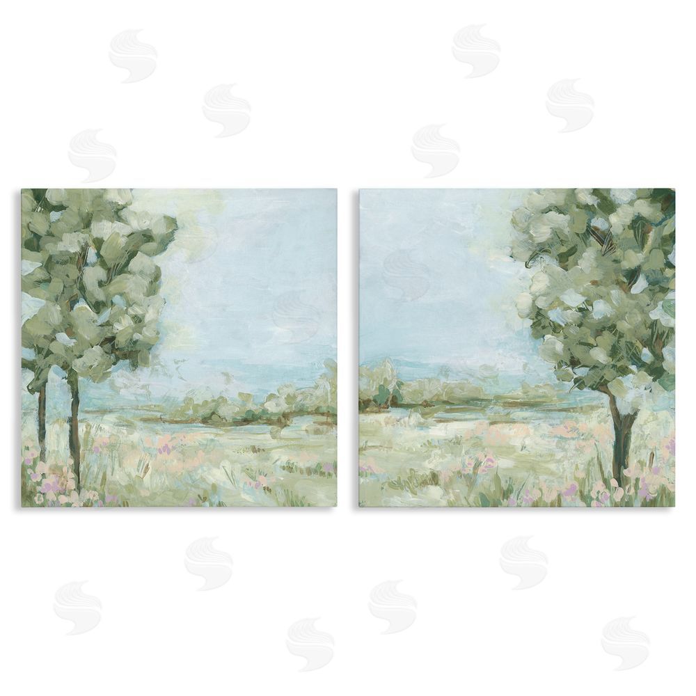 June Erica Vess Bright Spring Field Landscape Canvas Wall Art Print