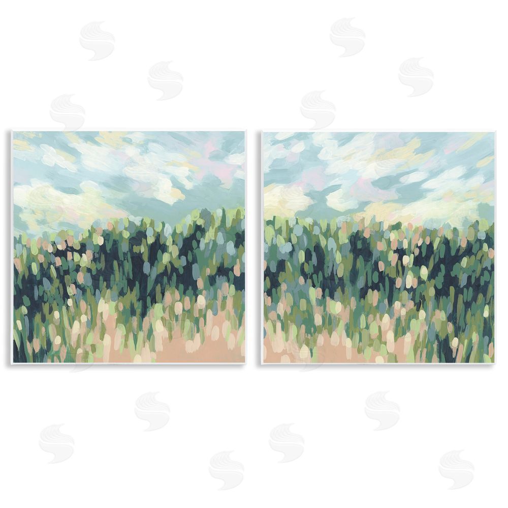 June Erica Vess Abstract Tall Wheat Grass Field  Wooden Wall Plaque Art Print