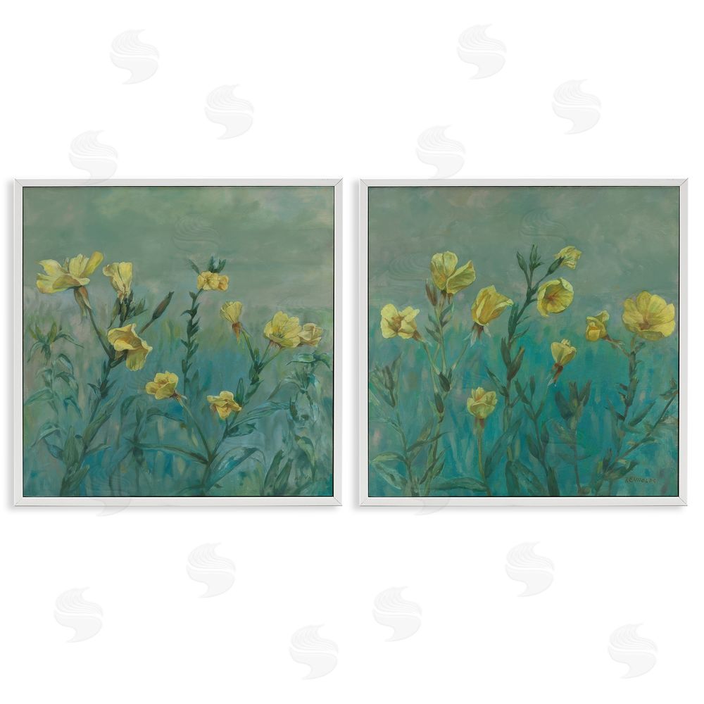 Graham Reynolds Evening Primrose Flower Unfurling White Framed Giclee Wall Art Print