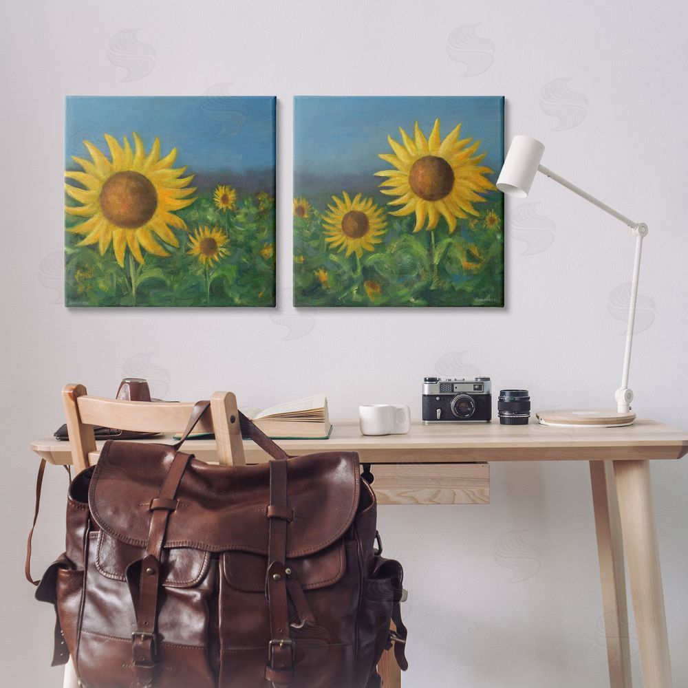 David Swanagin Gorgeous Sunflower Field  Canvas Wall Art Print in Room