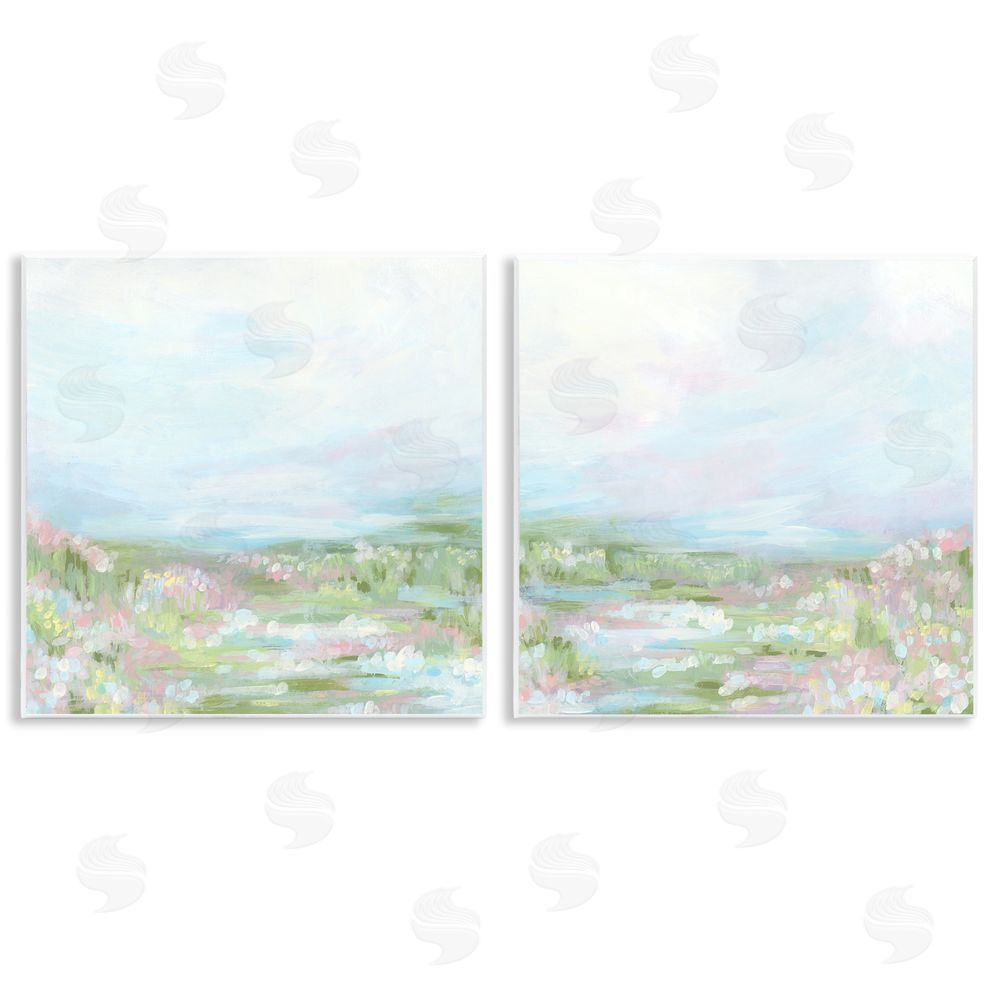 June Erica Vess Pastel Abstract Spring Field Wooden Wall Plaque Art Print