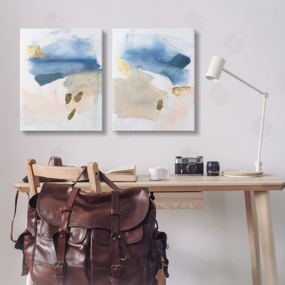 Victoria Barnes Beach Themed Abstraction Canvas Wall Art Print in Room