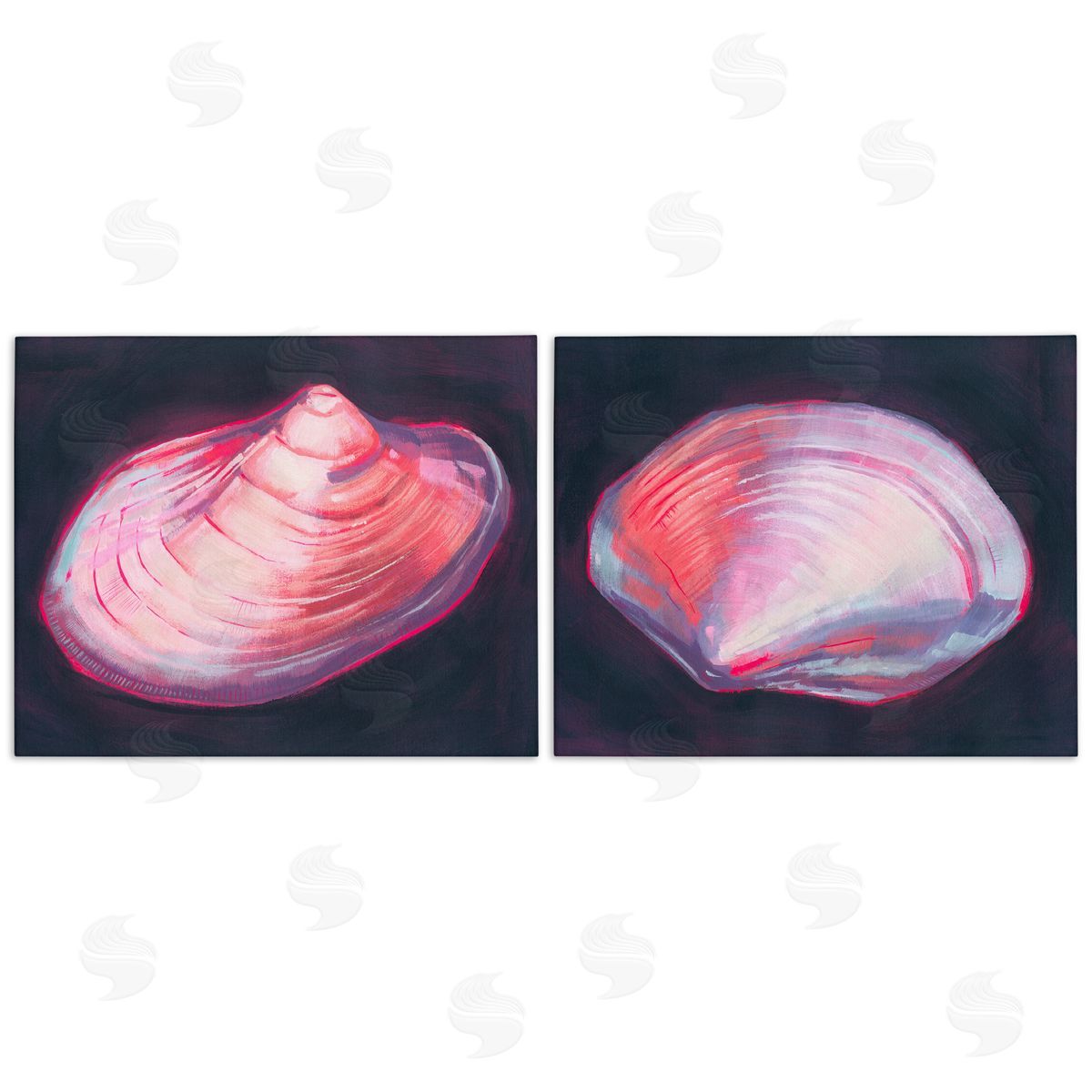 Grace Popp Pink Clam Shells  Canvas Wall Art Print