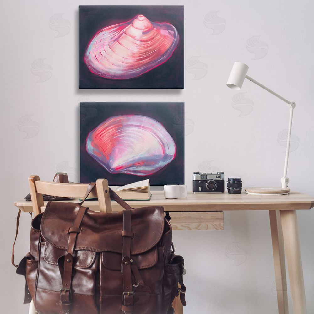 Grace Popp Pink Clam Shells  Canvas Wall Art Print in Room