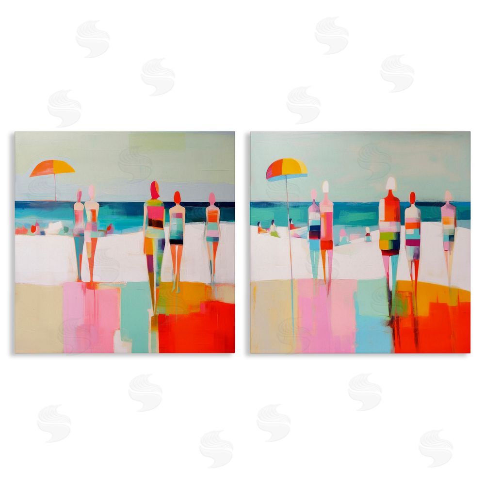 Irena Orlov Abstract Beach Goers  Canvas Wall Art Print