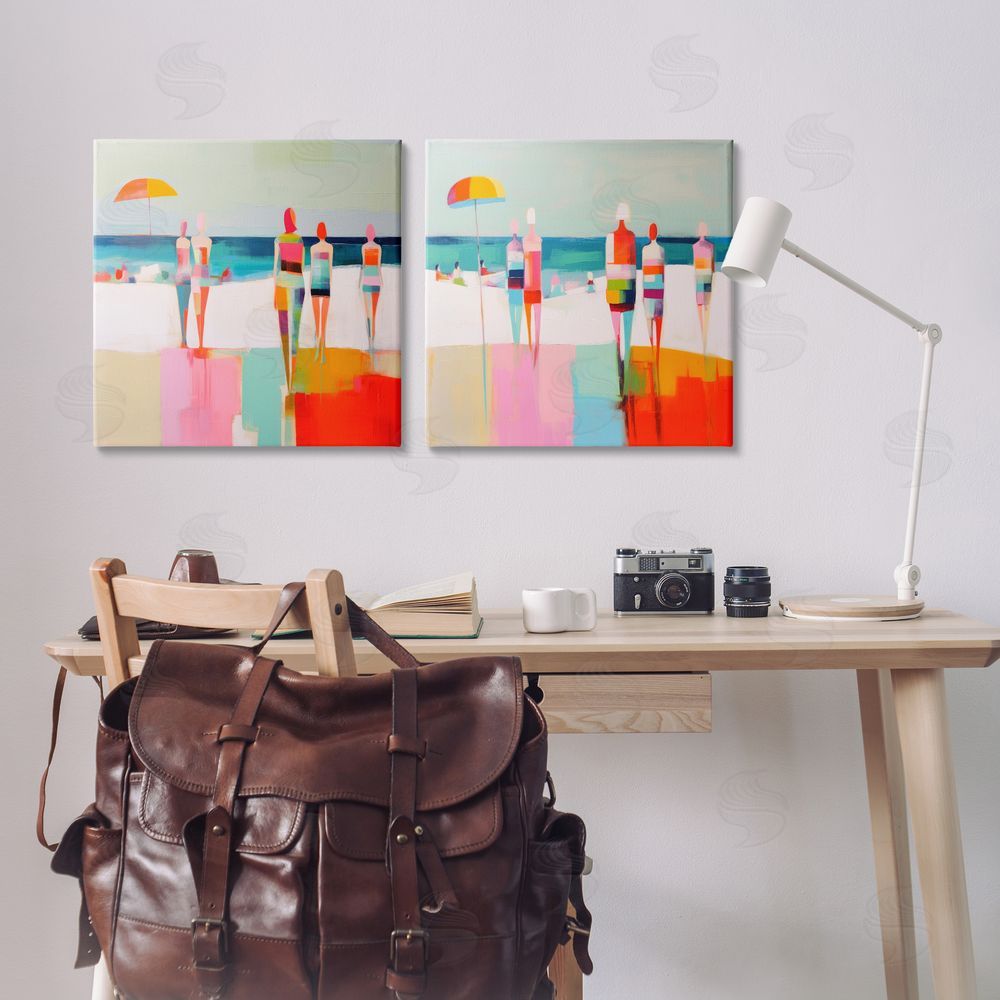 Irena Orlov Abstract Beach Goers  Canvas Wall Art Print in Room