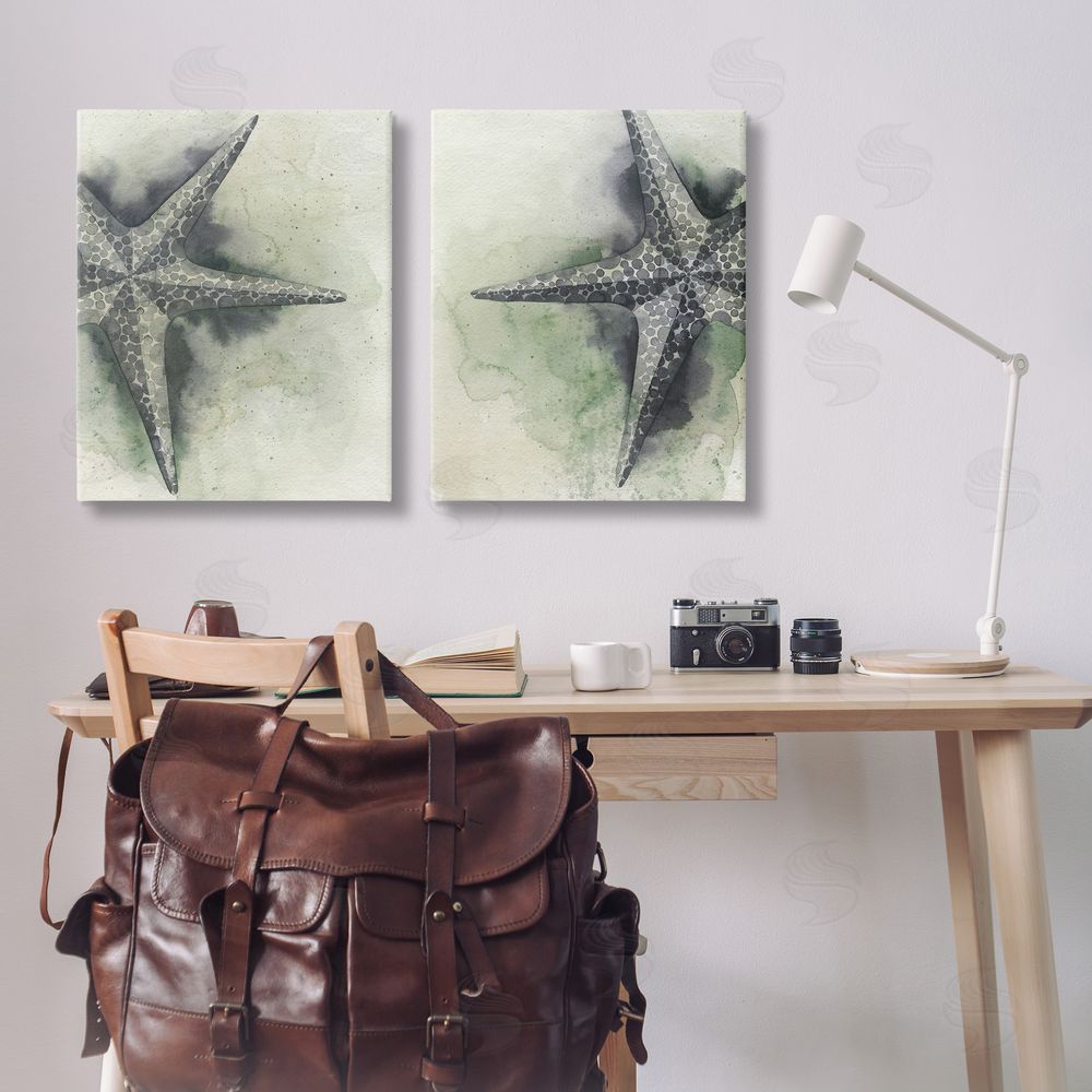 Grace Popp Detailed Starfish Sand Beach Canvas Wall Art Print in Room