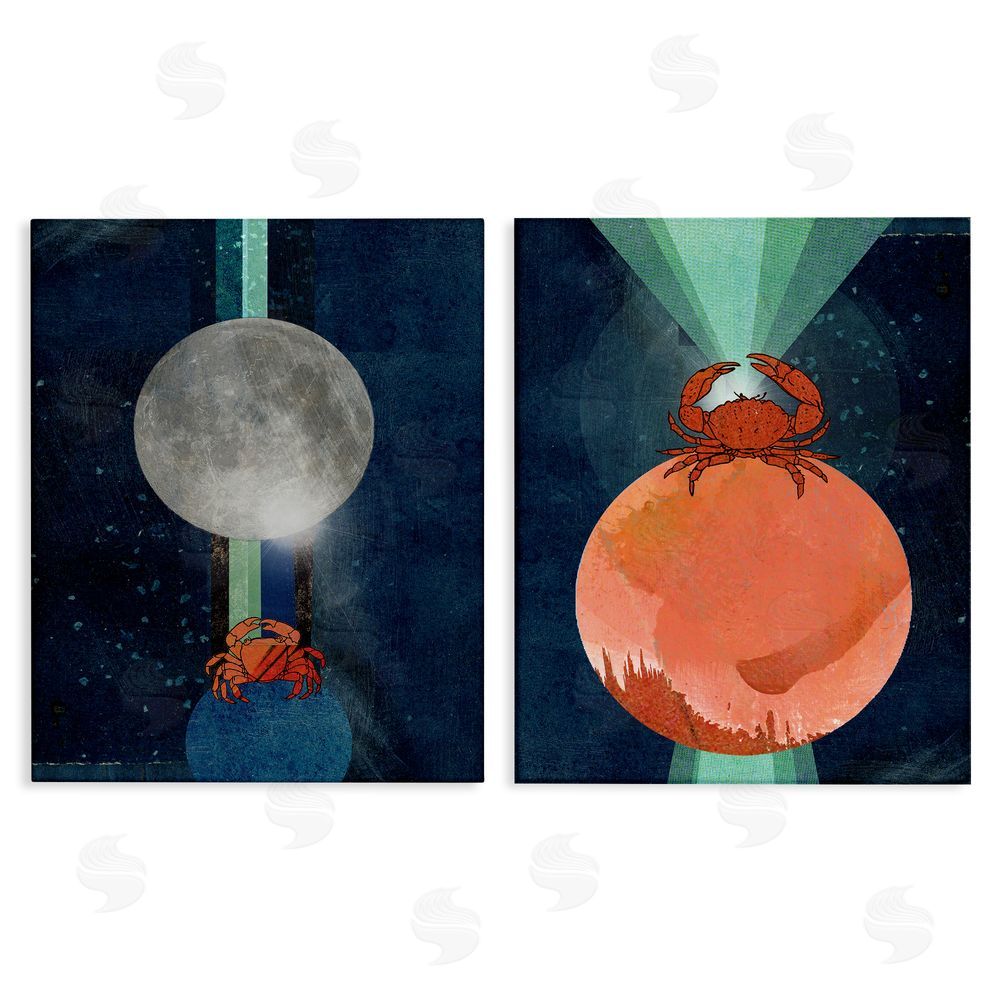 Lindsey Newman Crab Orbs Light Rays Canvas Wall Art Print