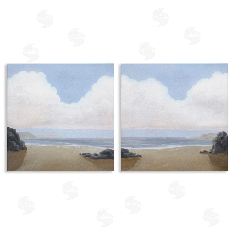 Melissa Wang Abstract Secluded Beach Alcove  Canvas Wall Art Print
