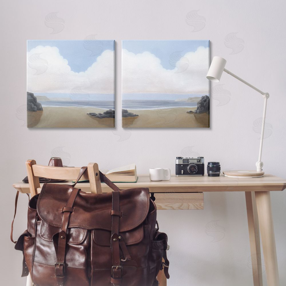 Melissa Wang Abstract Secluded Beach Alcove  Canvas Wall Art Print in Room