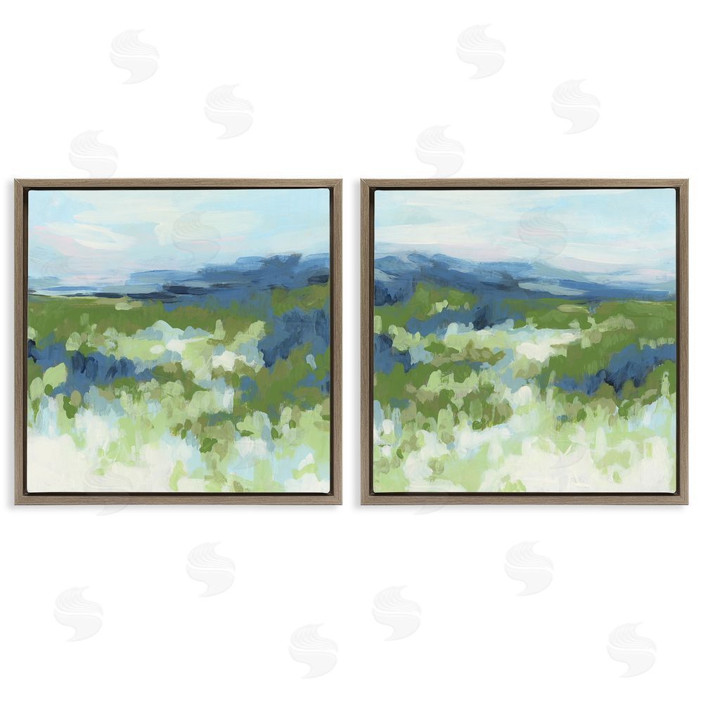 June Erica Vess Abstract Overgrown Field  Brown Floating Frame Canvas Wall Art Print