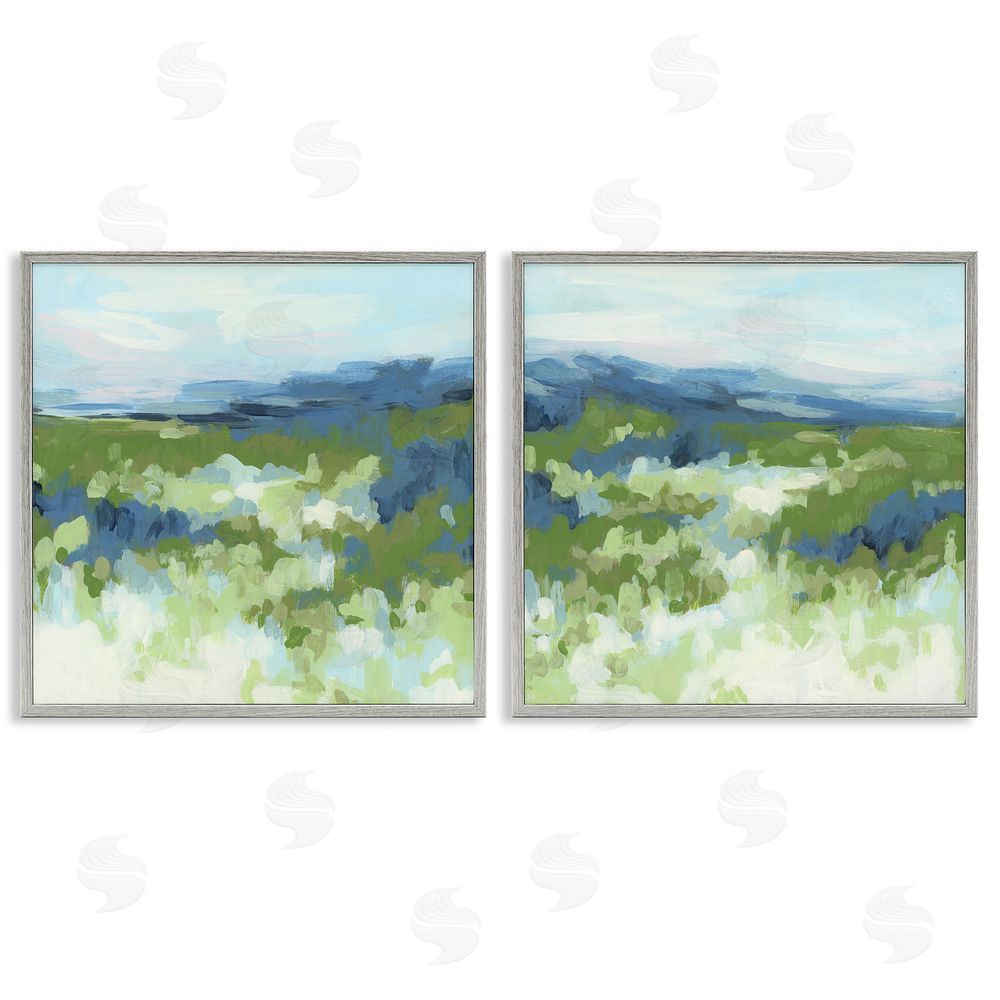 June Erica Vess Abstract Overgrown Field  Gray Framed Giclee Wall Art Print