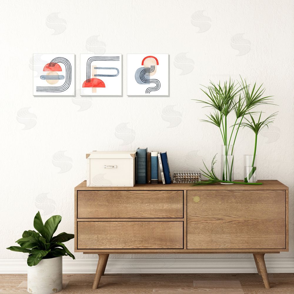Grace Popp Geometric Abstract Mushroom Shapes Canvas Wall Art Print in Room