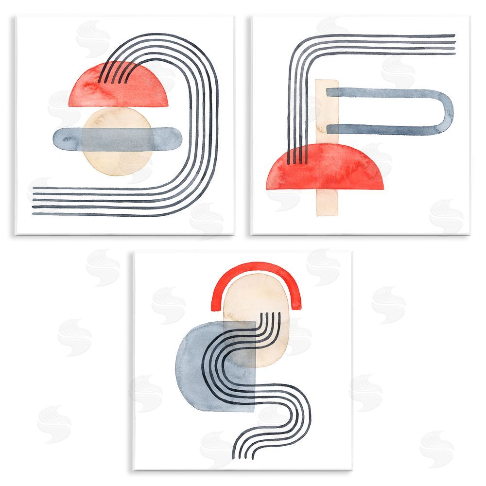 Grace Popp Geometric Abstract Mushroom Shapes Wooden Wall Plaque Art Print