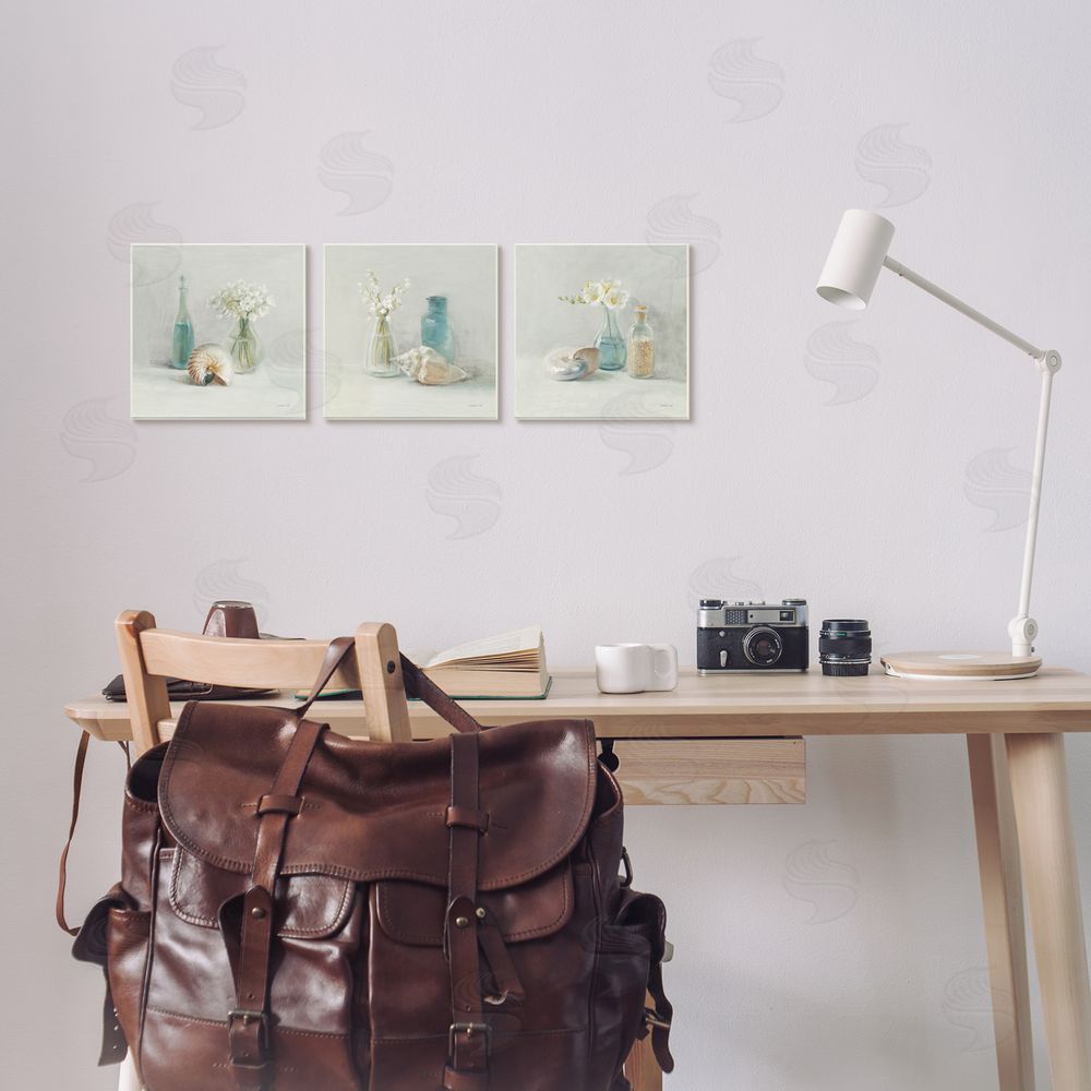 Danhui Nai Nautical Shells & Florals Soft Jars Still Life Canvas Wall Art Print in Room