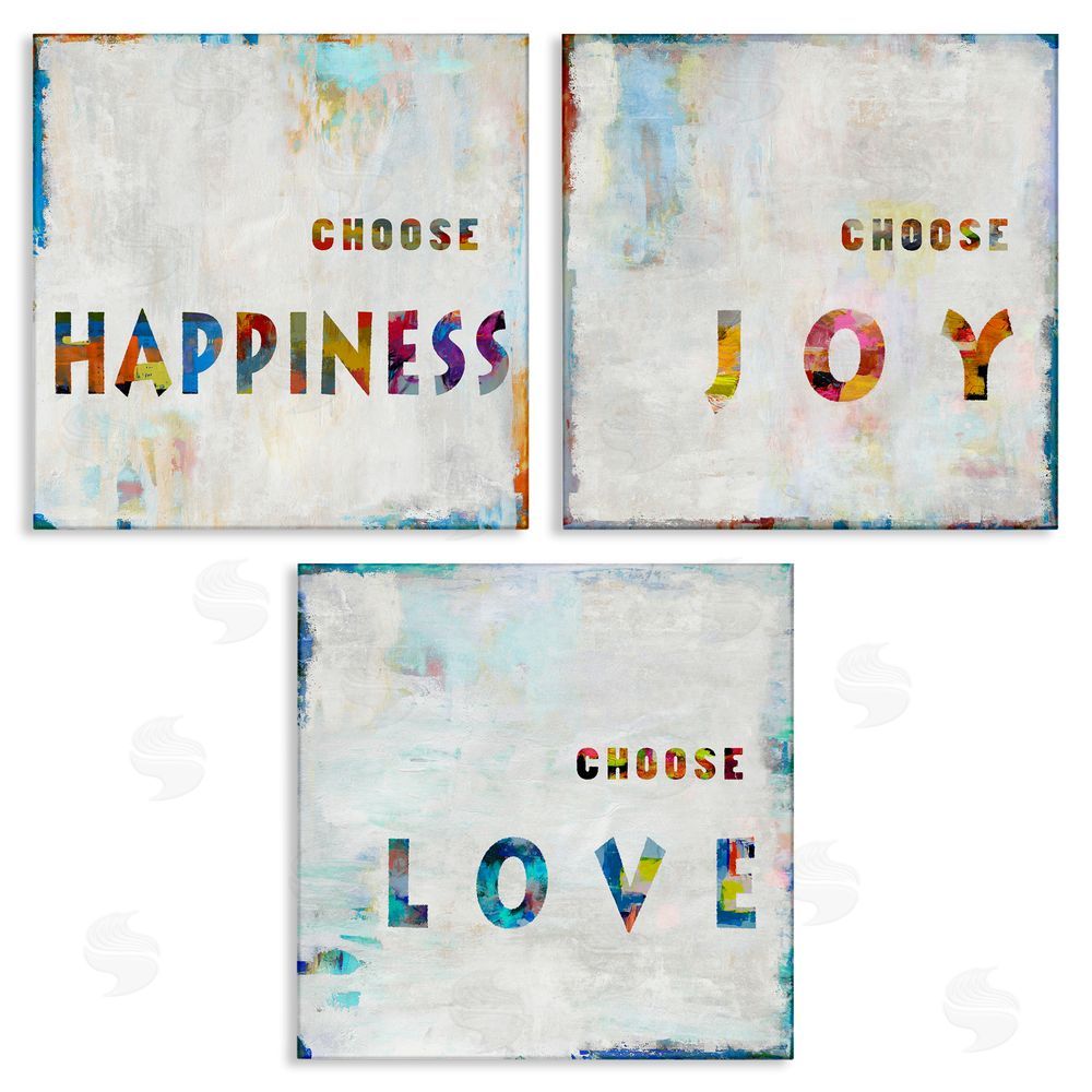 Jamie MacDowell Choose Happiness Joy & Love Phrase Canvas Wall Art Print