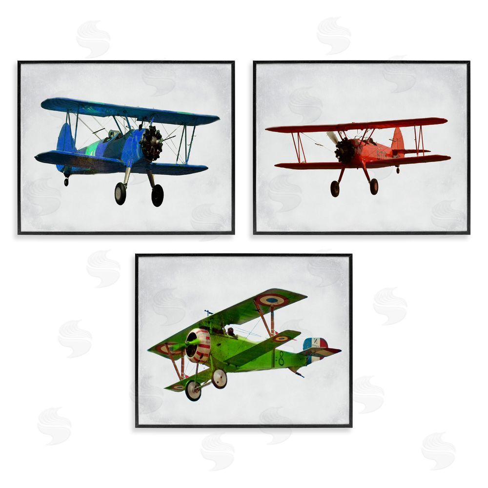 Ashley Calhoun Retro Planes Flight Aircraft Pilots Black Framed Giclee Wall Art Print