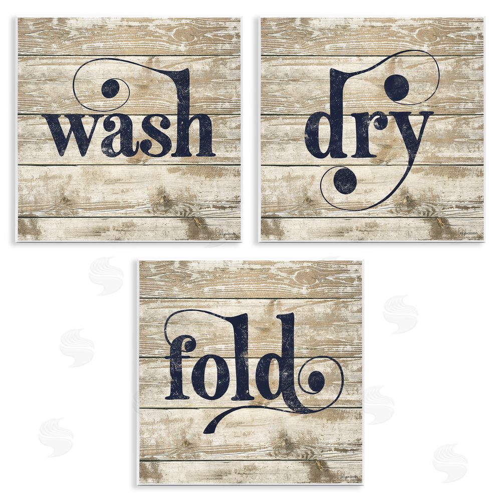 Lady Louise Designs Rustic Wash Dry Fold Distressed Words Wooden Wall Plaque Art Print