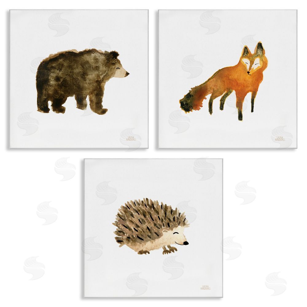Laura Marshall Whimsical Forest Animal Watercolors Canvas Wall Art Print
