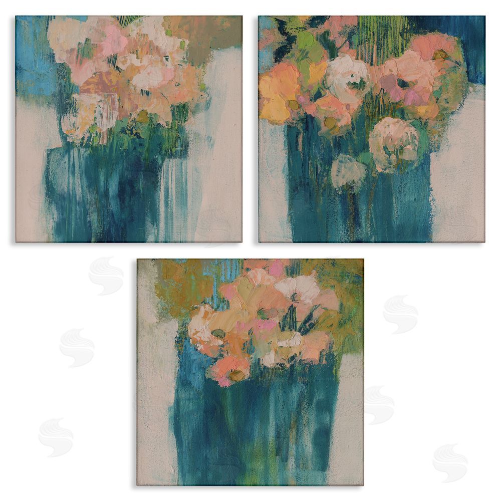Sue Jachimiec Expressive Abstract Posy Bouquets Canvas Wall Art Print