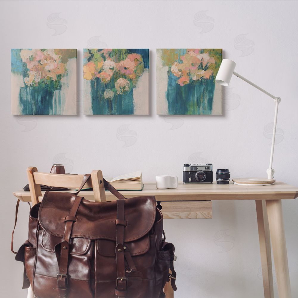 Sue Jachimiec Expressive Abstract Posy Bouquets Canvas Wall Art Print in Room
