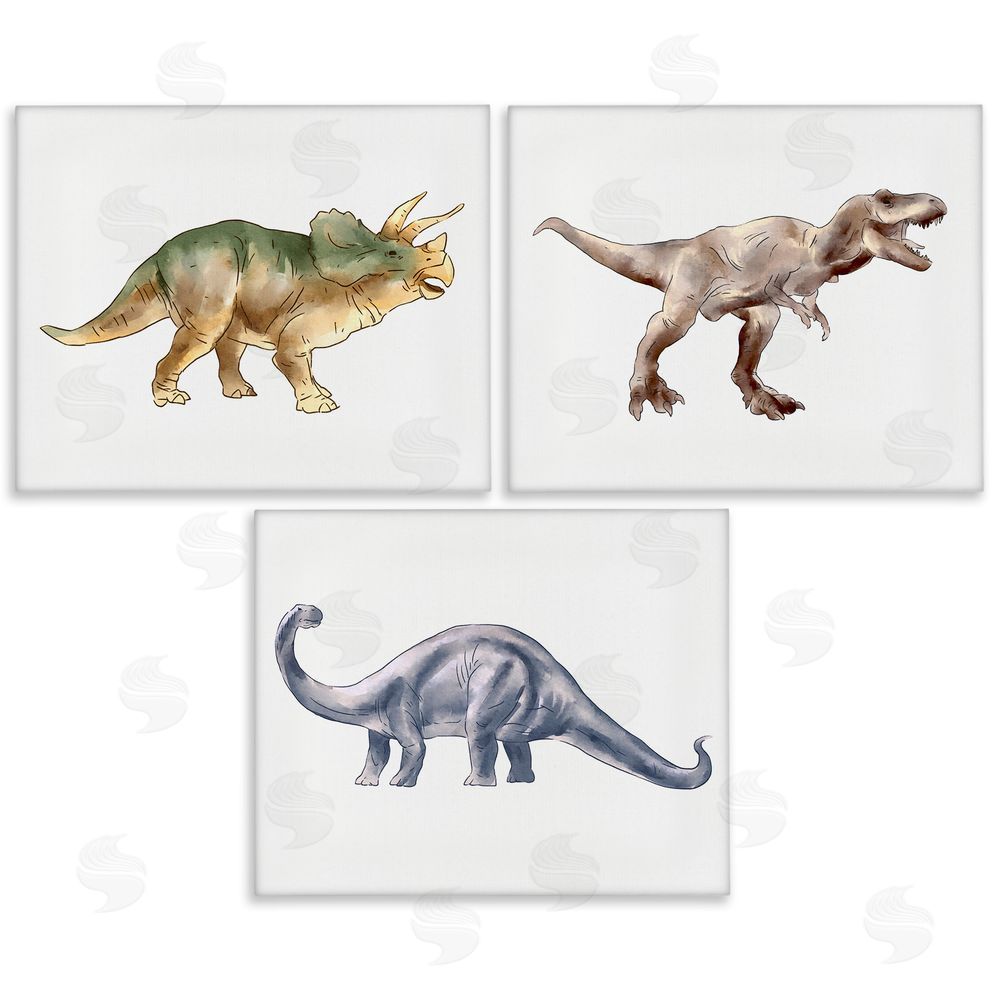 Ziwei Li Pre-Historic Dinosaurs Walking Canvas Wall Art Print