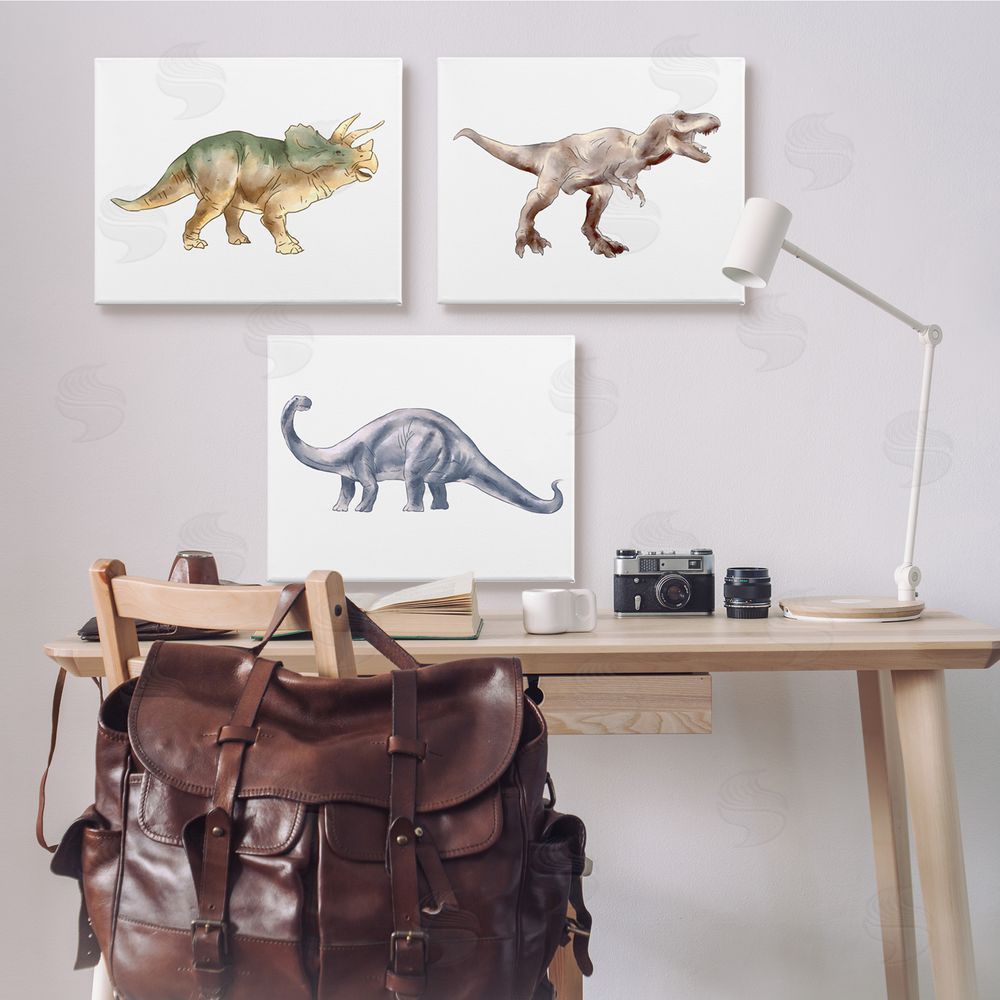 Ziwei Li Pre-Historic Dinosaurs Walking Canvas Wall Art Print in Room