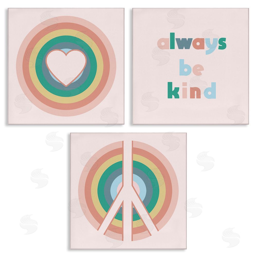 Stupell Studio Cute Always Be Kind Quote Canvas Wall Art Print