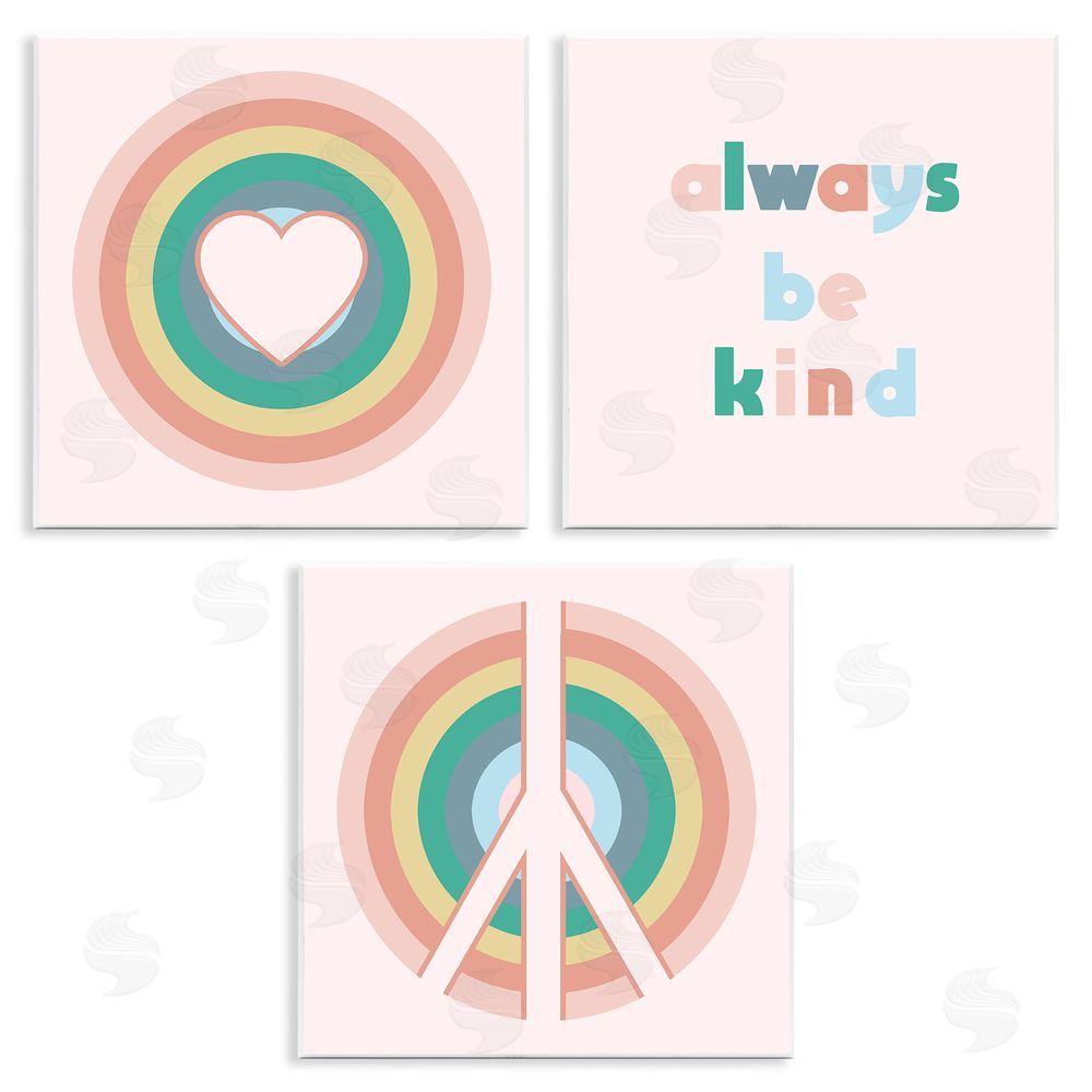 Stupell Studio Cute Always Be Kind Quote Wooden Wall Plaque Art Print