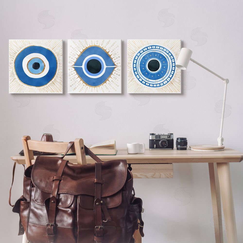 Ziwei Li Spiritual Evil Eye Mati Symbol Canvas Wall Art Print in Room