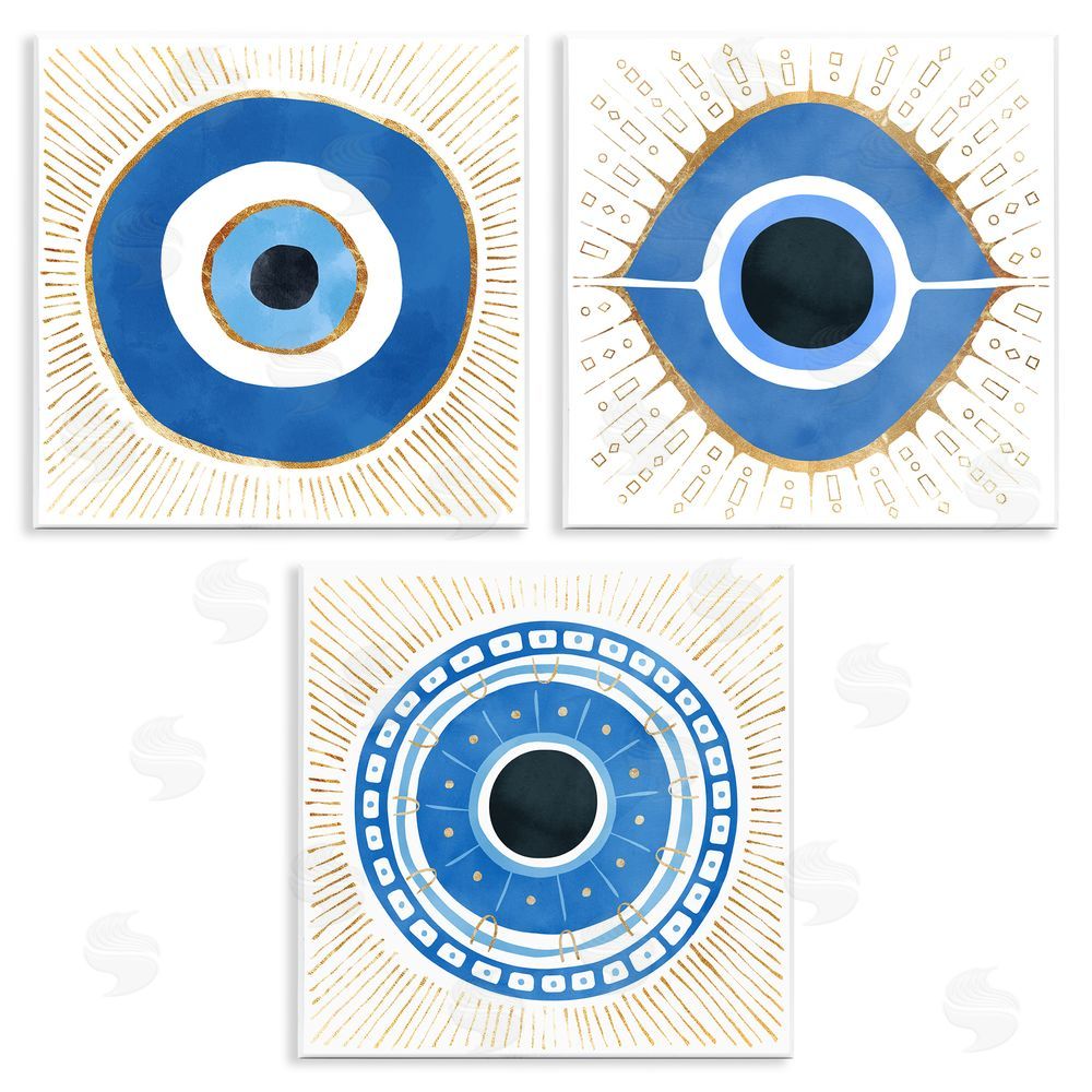 Ziwei Li Spiritual Evil Eye Mati Symbol Wooden Wall Plaque Art Print