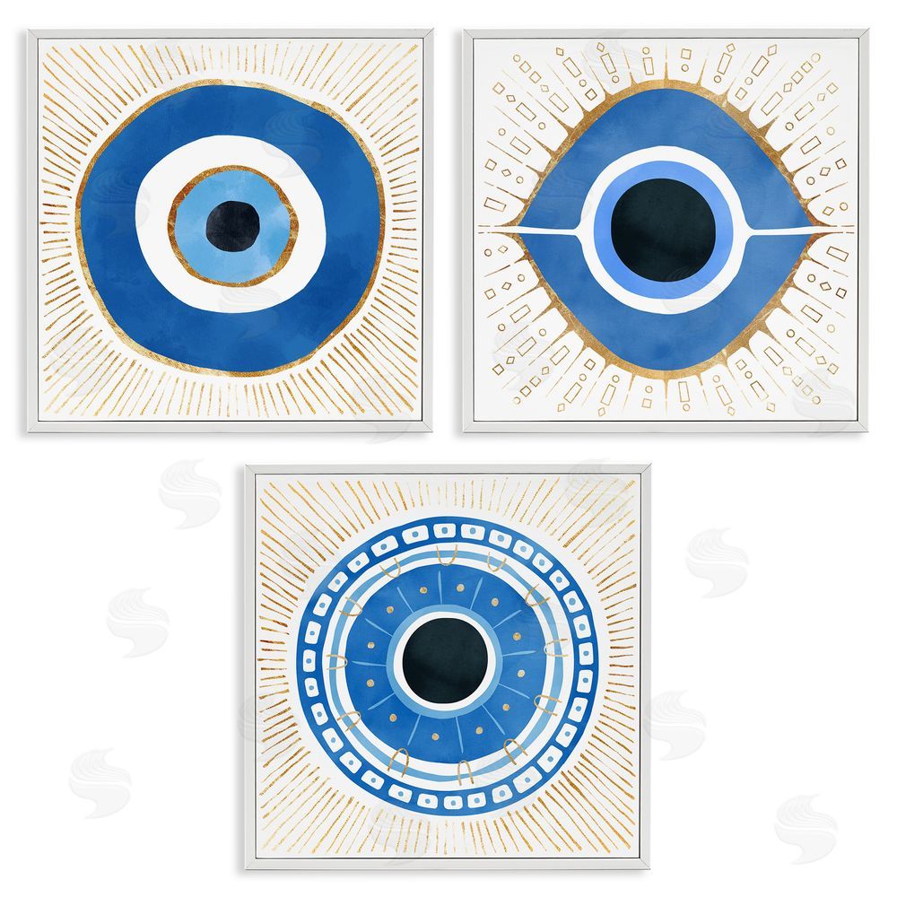Ziwei Li Spiritual Evil Eye Mati Symbol White Framed Giclee Wall Art Print