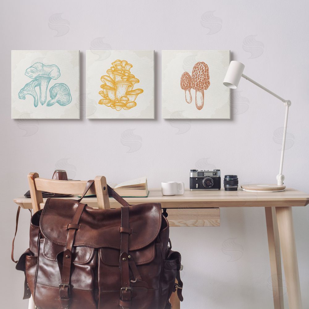 Kim Allen Mushroom Love Woodland Sketch Canvas Wall Art Print in Room