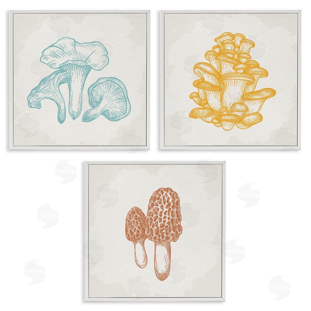 Kim Allen Mushroom Love Woodland Sketch White Framed Giclee Wall Art Print