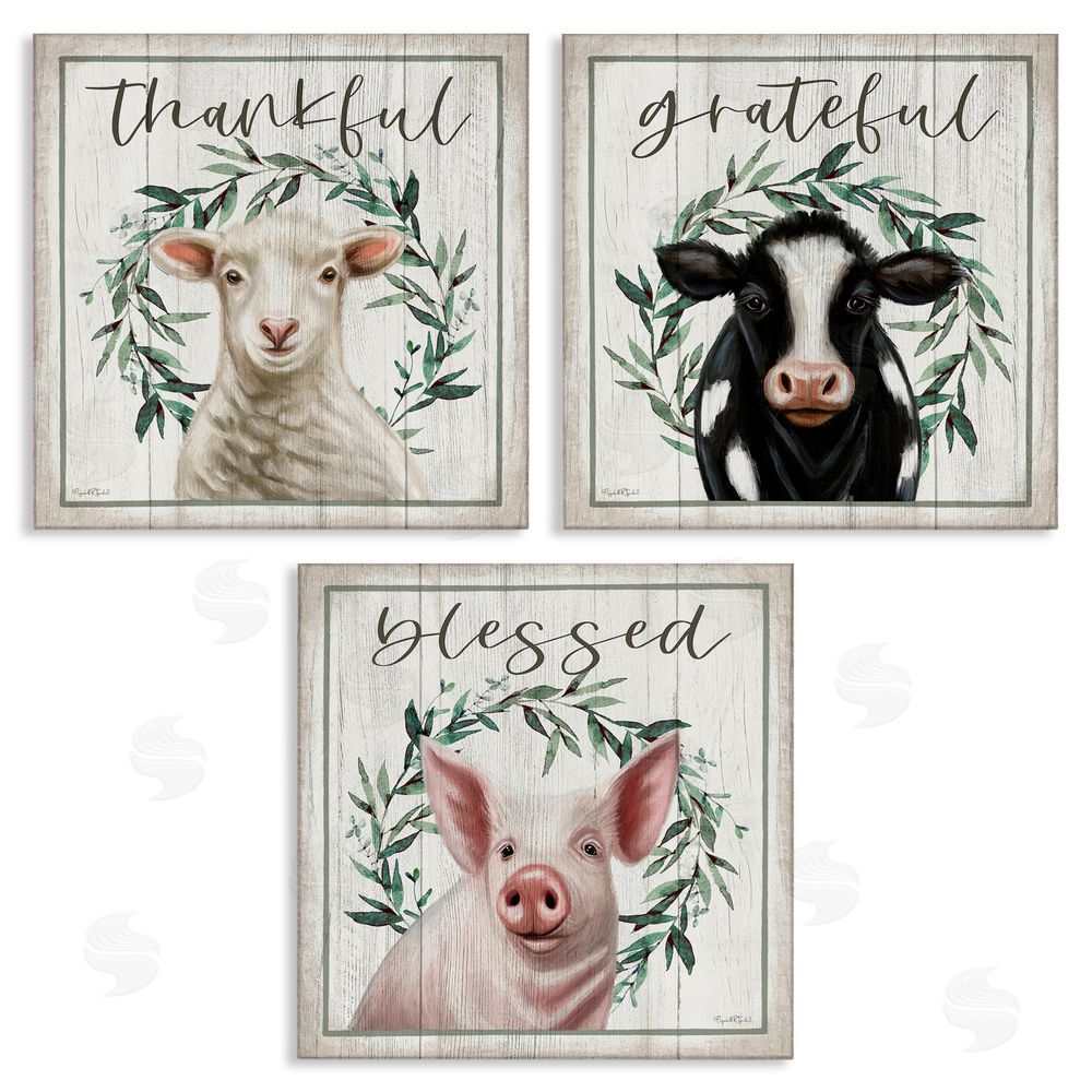 Elizabeth Tyndall Thankful Grateful Blessed Country Canvas Wall Art Print