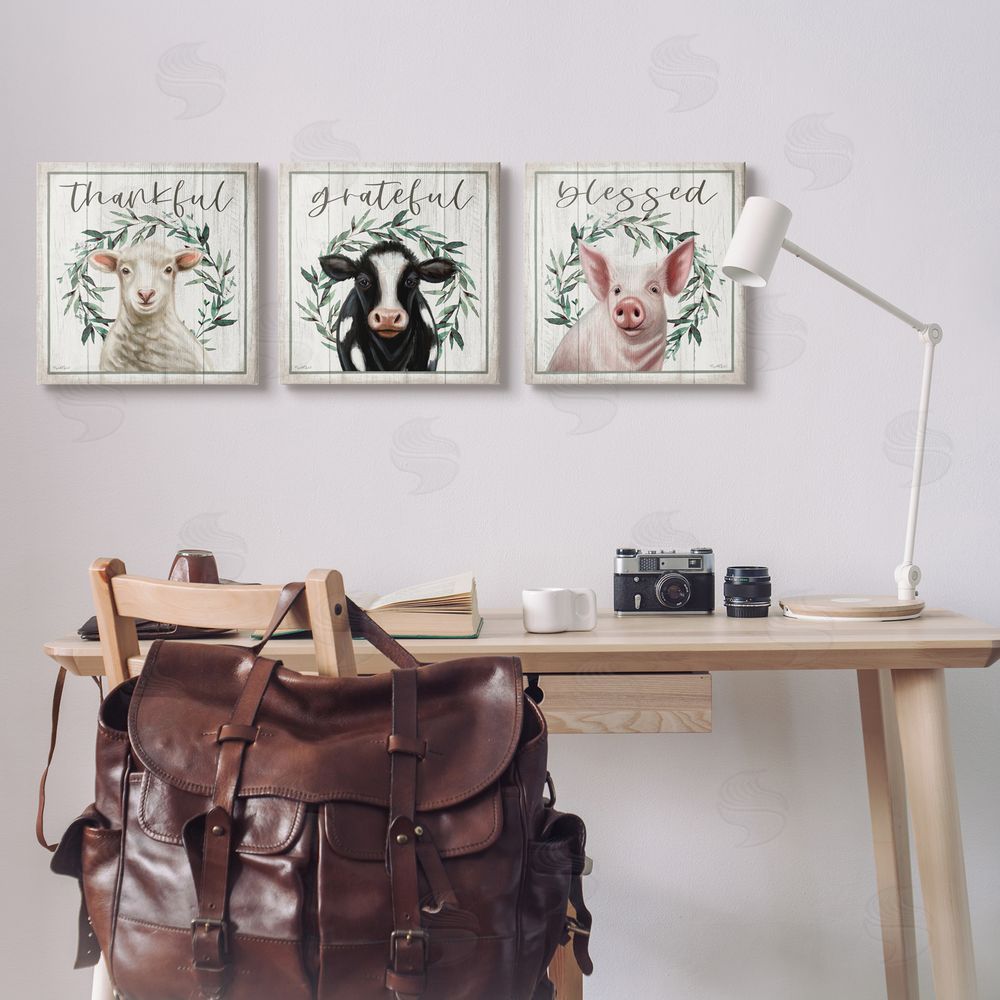 Elizabeth Tyndall Thankful Grateful Blessed Country Canvas Wall Art Print in Room