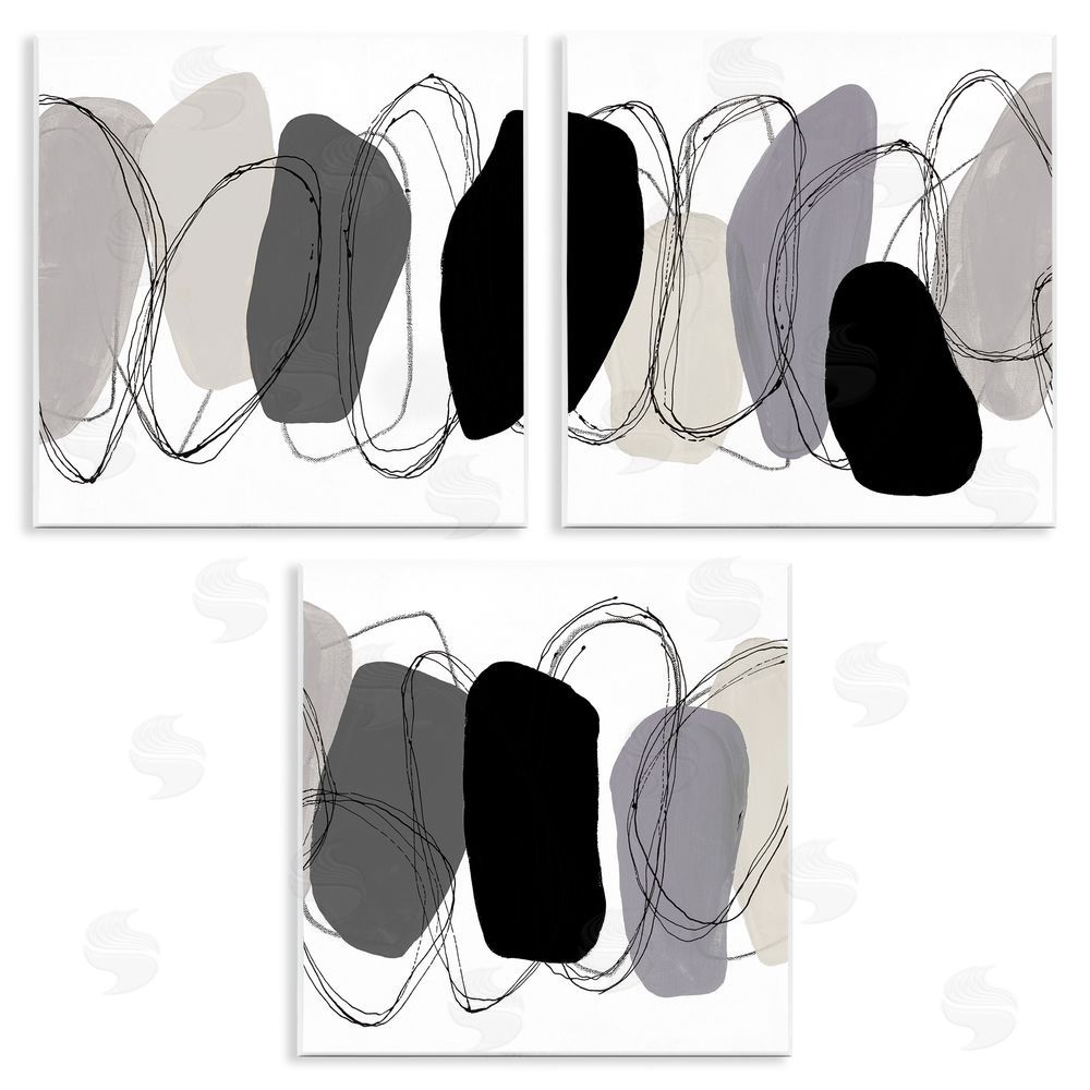 Ruth Fromstein Abstract Grey Pebbles Wooden Wall Plaque Art Print