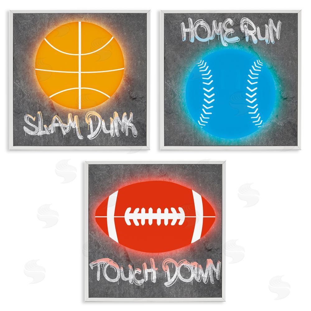 CAD Designs Sports Graffiti Phrases White Framed Giclee Wall Art Print