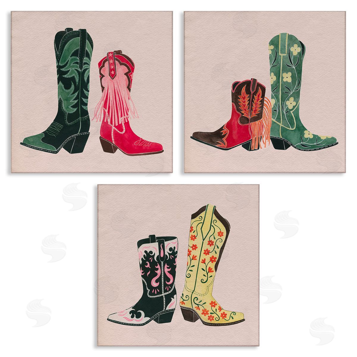 Grace Popp Trendy Cowgirl Boots Canvas Wall Art Print