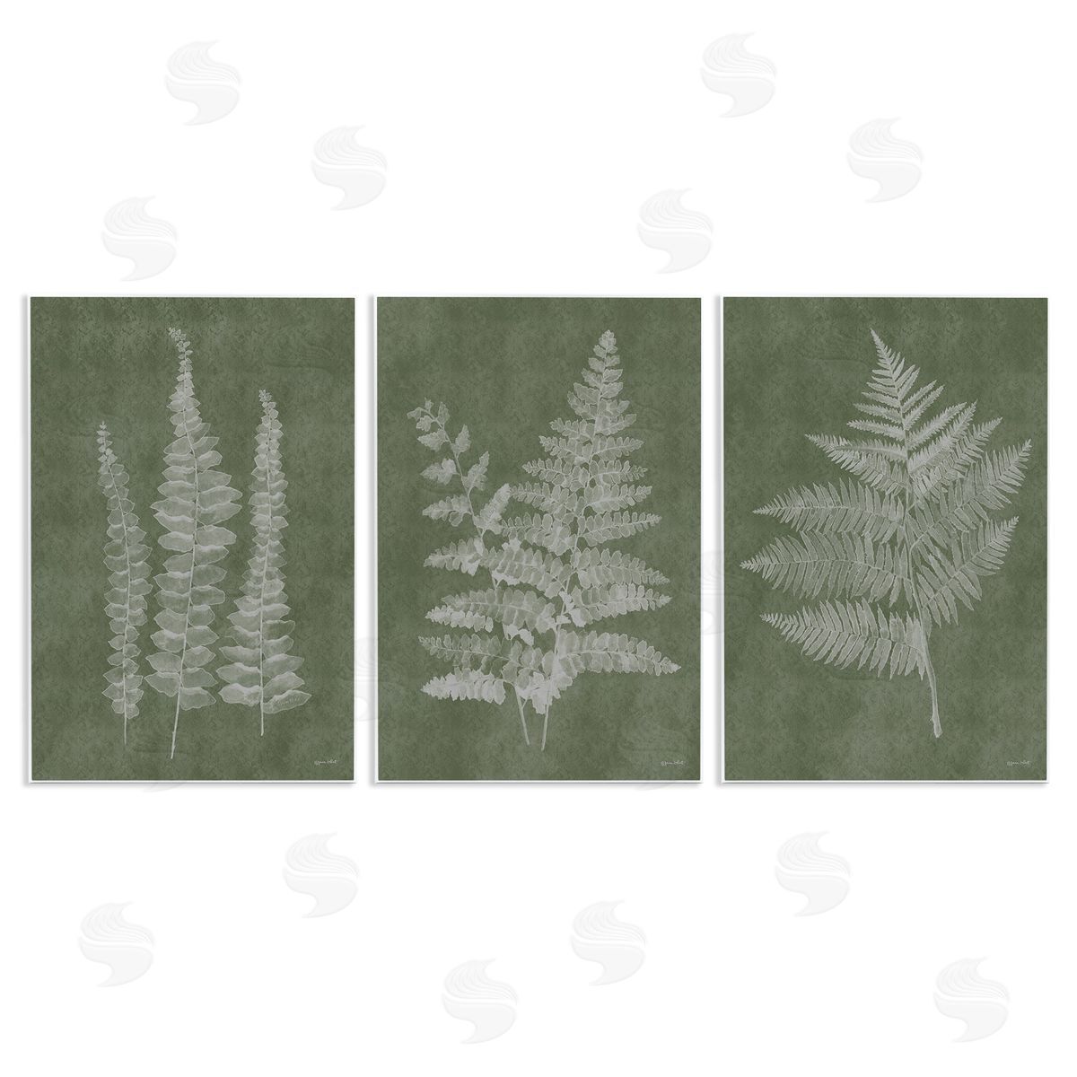 Annie LaPoint Vintage Fern Silhouettes Wooden Wall Plaque Art Print