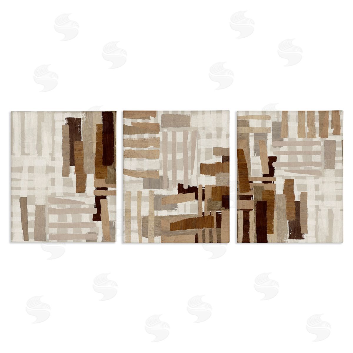 Amber Sterling Natural Hatched Patterns Canvas Wall Art Print